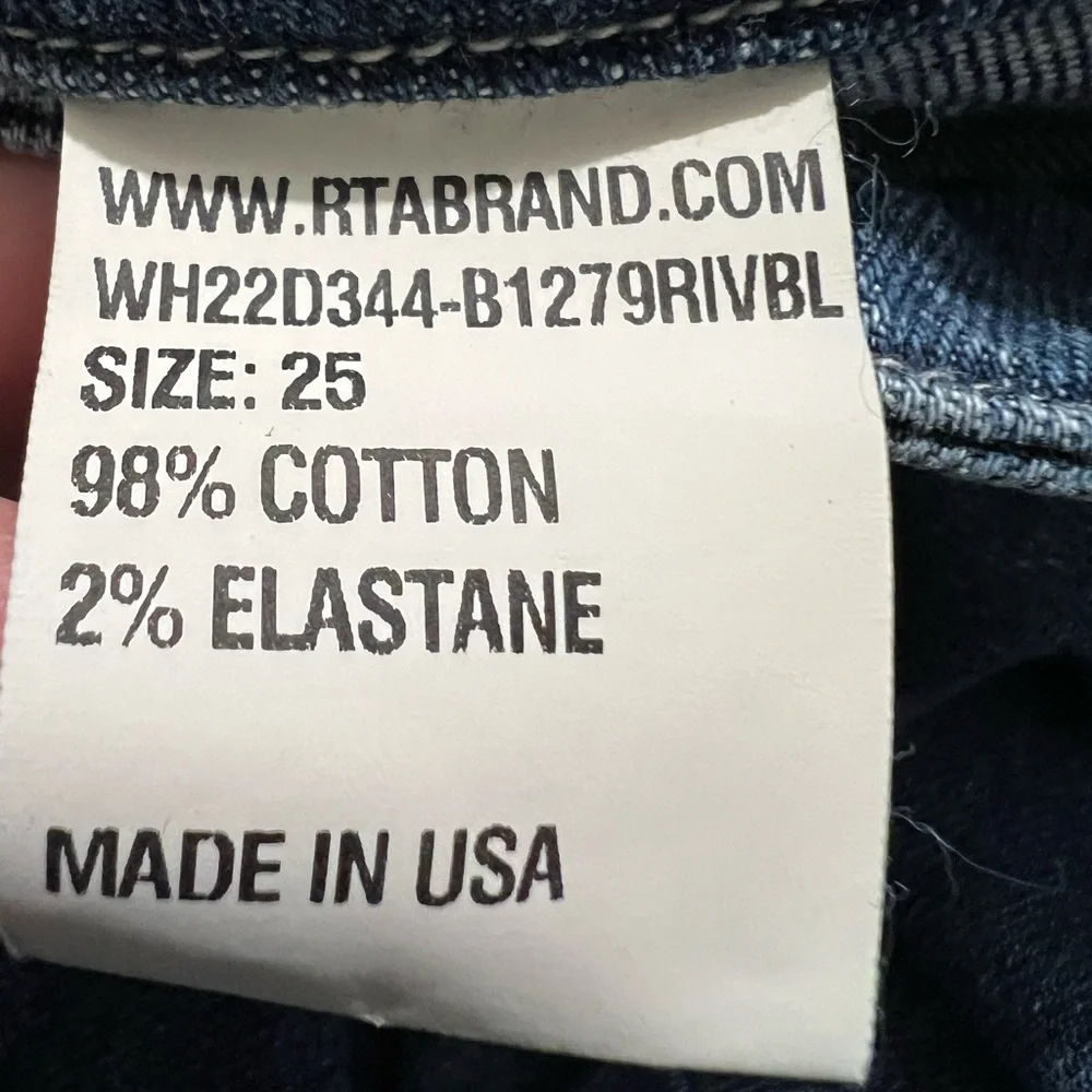 RtA Carlota Jean high waisted straight jean braided detail blue‎ jeans size 25